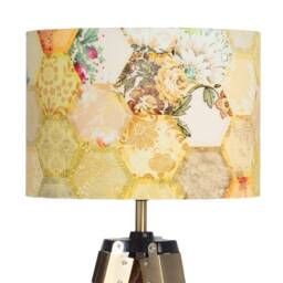 Lampshade Yellow Bee Honeycomb Velvet - Drum Lamp Shade 25cm 30cm 35cm 40cm 45cm Table Lamp Shade, Ceiling Shade, Pendant Manchester
