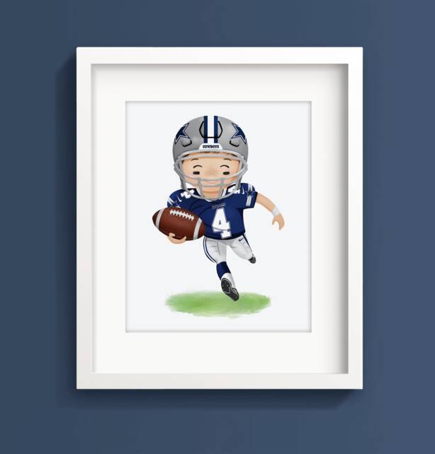 Personalized Football Wall Art - Little Boys Room Decor Decor Sports Prints For Boys Room Football Gifts - image 1