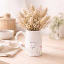Personalised Vase Mother's Day Mummy Grandma Nanny Mum Ceramic Flower Jug Neutral Birthday Gift - thumbnail 1