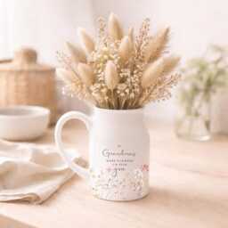 Personalised Vase Mother's Day Mummy Grandma Nanny Mum Ceramic Flower Jug Neutral Birthday Gift - thumbnail 3