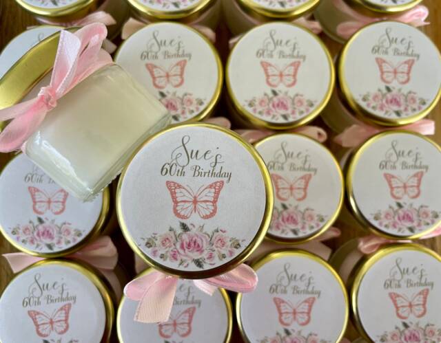 Personalised Birthday Soy Candle Favours - Mini Gifts For Guests - image 1