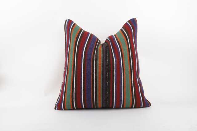 Bohemian Kilim Pillow Cover 20'' Turkish Wool Accent - image 1