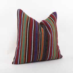 Bohemian Kilim Pillow Cover 20'' Turkish Wool Accent - thumbnail 3
