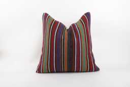 Bohemian Kilim Pillow Cover 20'' Turkish Wool Accent - thumbnail 1