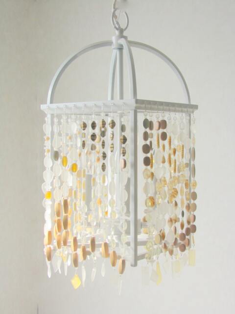 Sea Glass Chandelier Coastal Mission Prairie Beach Craftsman Style Ceiling Fixture Holiday Beach - image 1