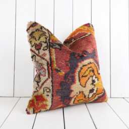 Handmade Kilim Pillow Cover - 16x16 - Turkish Bohemian Cushion - thumbnail 3