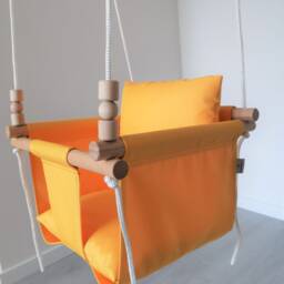 Yellow Baby Swing Weatherproof Indoor Outdoor Toddler Swing - thumbnail 3