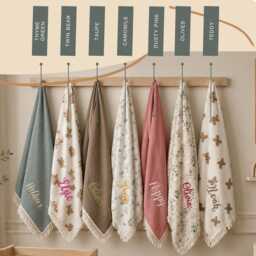 Personalised Baby Blanket, Embroidered Newborn Gift Soft Shower - thumbnail 4