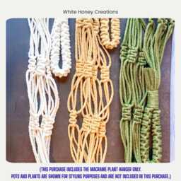Ceiling Plant Hanger No Tassel, Indoor Flower Pots Holder, Macrame Wall Basket Tail, Modern Hanging Planter Display - Pots Not Included - thumbnail 2