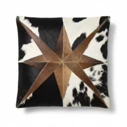 Patchwork Cowhide Cushion Covers - Genuine Hair-On Leather, Rustic Western Farmhouse Accent - Set Of 3 - thumbnail 4