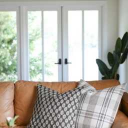 Brown Floral Block Print Pillow Cover Neutral Botanical Throw Handmade Cushion Farmhouse Traditional Decor - thumbnail 4