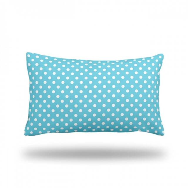 "Polka Dots On Blue Throw Pillow, Decorative Pillow Cover, Insert, Case - Rectangle 13"" X 22" - image 1