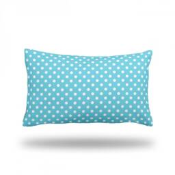 "Polka Dots On Blue Throw Pillow, Decorative Pillow Cover, Insert, Case - Rectangle 13"" X 22" - thumbnail 1