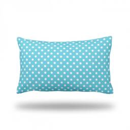 "Polka Dots On Blue Throw Pillow, Decorative Pillow Cover, Insert, Case - Rectangle 13"" X 22" - thumbnail 2