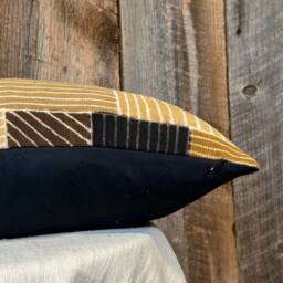 African Mudcloth Lumbar Pillow Cover Authentic Mali Cotton, 12x22 - thumbnail 3