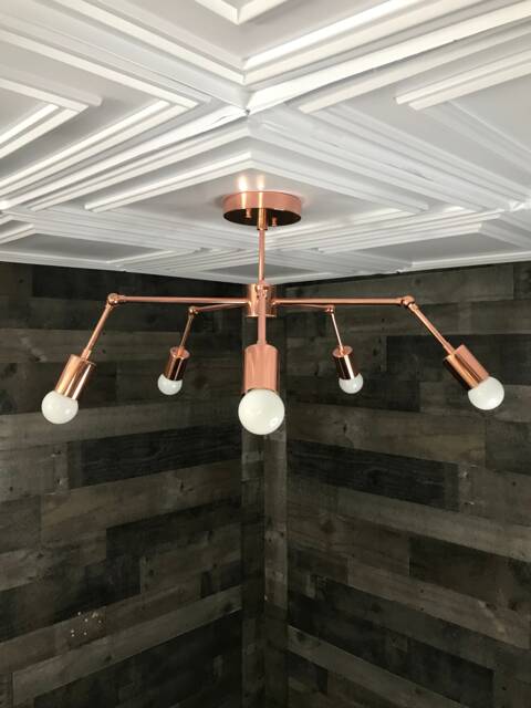 Iris Modern Adjustable 5 Light Sputnik Mid Century Industrial Chandelier - image 1