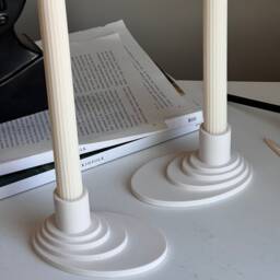 Minimalist Jesmonite Candlestick Holder Modern Table Decor - thumbnail 2