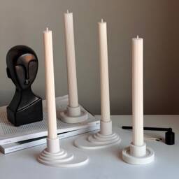 Minimalist Jesmonite Candlestick Holder Modern Table Decor - thumbnail 3
