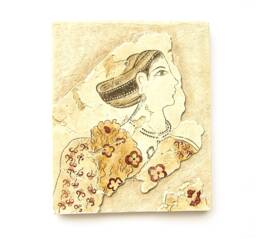 Minoan Lady Fresco Painting From Akrotiri Santorini , Museum Copy For Gift Her - thumbnail 1