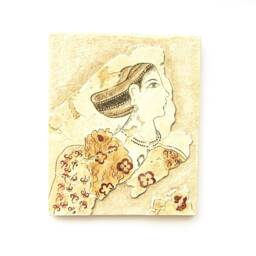Minoan Lady Fresco Painting From Akrotiri Santorini , Museum Copy For Gift Her - thumbnail 4