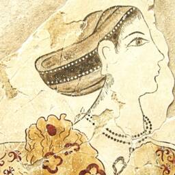Minoan Lady Fresco Painting From Akrotiri Santorini , Museum Copy For Gift Her - thumbnail 3