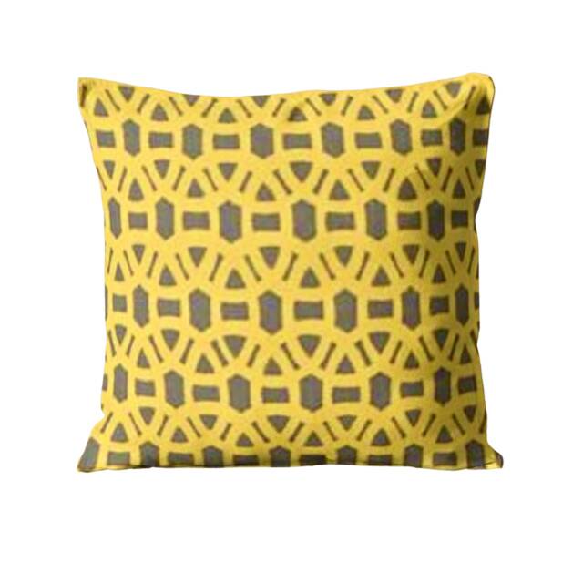 Cushion Cover, Scion Lace, Mustard Yellow & Dark Grey Cotton, Scandi Geometric Throw Pillow Home Decor - image 1
