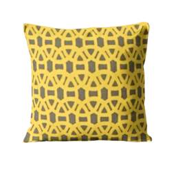 Cushion Cover, Scion Lace, Mustard Yellow & Dark Grey Cotton, Scandi Geometric Throw Pillow Home Decor - thumbnail 1
