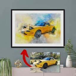Custom Car Drawing, Gifts For Lovers, Painting, Art, Illustration, Photos, Portrait, Birthday Presents - thumbnail 2