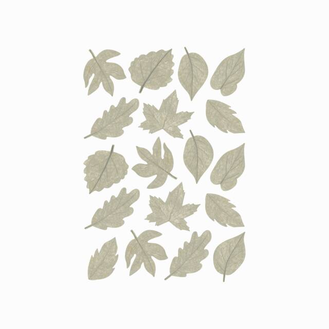 Pencil Mini Leaves Fabric Wall Stickers. Removable & Reusable - image 1