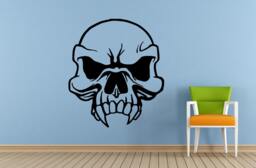 Big Skull Head Angry Cowboy Hat Window Wall Decal Vinyl Sticker Mural Room Decor L1736 - thumbnail 1