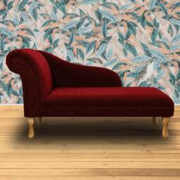 Handmade Wine Red Chaise Longue Sofa - thumbnail 3