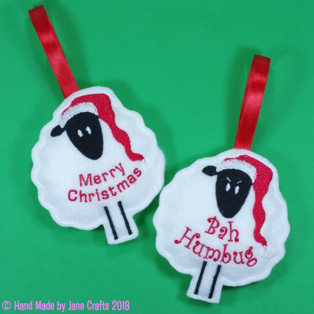 Christmas Tree Decorations, Merry Christmas, Bah Humbug, Sheep Decoration - image 1