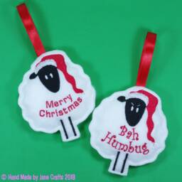 Christmas Tree Decorations, Merry Christmas, Bah Humbug, Sheep Decoration - thumbnail 1