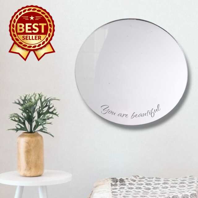 Circle/Round Large Acrylic Mirror Wall Art - Many Sizes, Plain Or Personalised Engraving - image 1