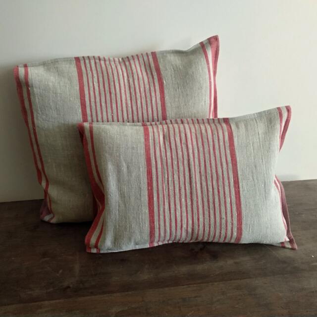 Striped Linen Pillowcase Standard, Queen, King, Body, Euro Sham & Custom Size Pillow Cover. French Vintage Cottage - image 1