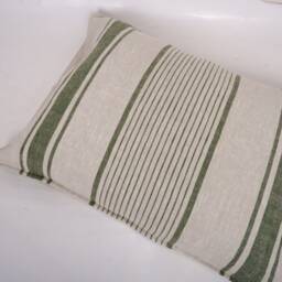 Striped Linen Pillowcase Standard, Queen, King, Body, Euro Sham & Custom Size Pillow Cover. French Vintage Cottage - thumbnail 4