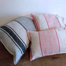 Striped Linen Pillowcase Standard, Queen, King, Body, Euro Sham & Custom Size Pillow Cover. French Vintage Cottage - thumbnail 2