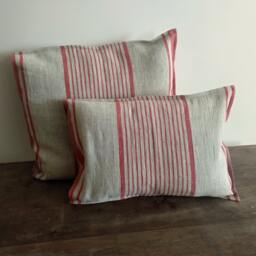Striped Linen Pillowcase Standard, Queen, King, Body, Euro Sham & Custom Size Pillow Cover. French Vintage Cottage - thumbnail 1