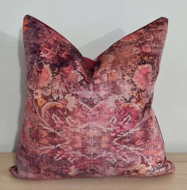 Linwood Omega Prints Genie Magenta & Velvet Cushion Cover 43x43 cm - image 1
