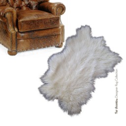 Faux Fur Shag Rug - Pelt Shape, Handmade Throw - thumbnail 1