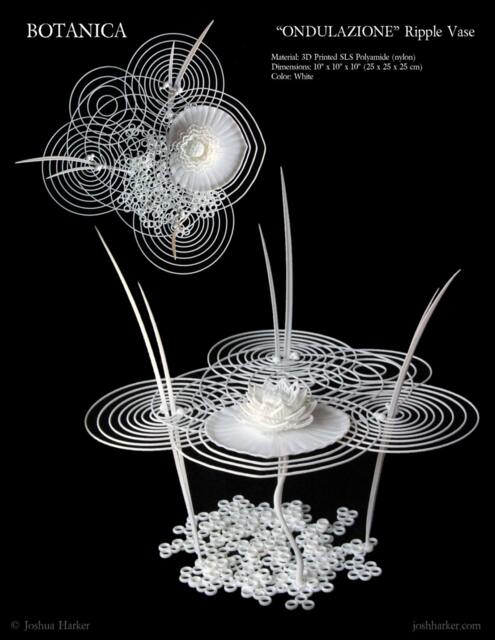 Ondulazione Ripple Vase - 3D Printed Sculpture By Joshua Harker