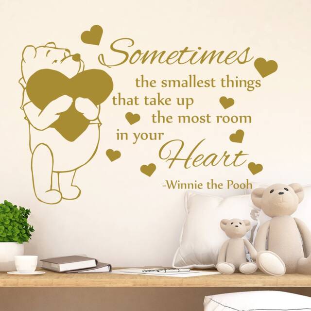 Wall Decals Winnie The Pooh Quote Sometimes Smallest Things Decal Vinyl Lettering Nursery Baby Kids Room Decor Sticker J942 - image 1