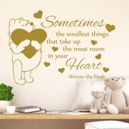 Wall Decals Winnie The Pooh Quote Sometimes Smallest Things Decal Vinyl Lettering Nursery Baby Kids Room Decor Sticker J942 - thumbnail 1