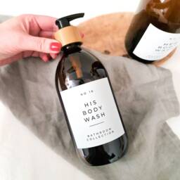 Personalised, Reusable Pump Bottle For Toiletries, Shampoo, Conditioner, Body Wash. Bamboo Soap Dispenser - thumbnail 2