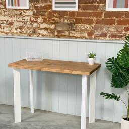 Kandal // Scandinavian Industrial Desk With White Or Black Metal Single Box Legs - thumbnail 2