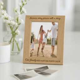 Personalised Family Photo Frame - Wooden Engraved Gift - thumbnail 1