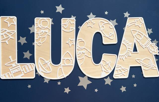 Space Name Sign - Letters Personalised Custom Decor Theme Wall Art Nursery - image 1