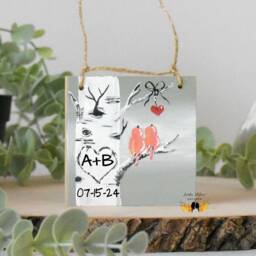 Personalized Christmas Ornament Gift For Couples, 5Th Anniversary Him, Birch Tree Art, Colorado Aspen Decor, Wood