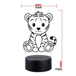 Personalised Tiger Led Night Light Kids Bedroom Decor - thumbnail 2