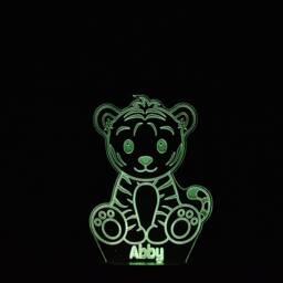 Personalised Tiger Led Night Light Kids Bedroom Decor - thumbnail 4